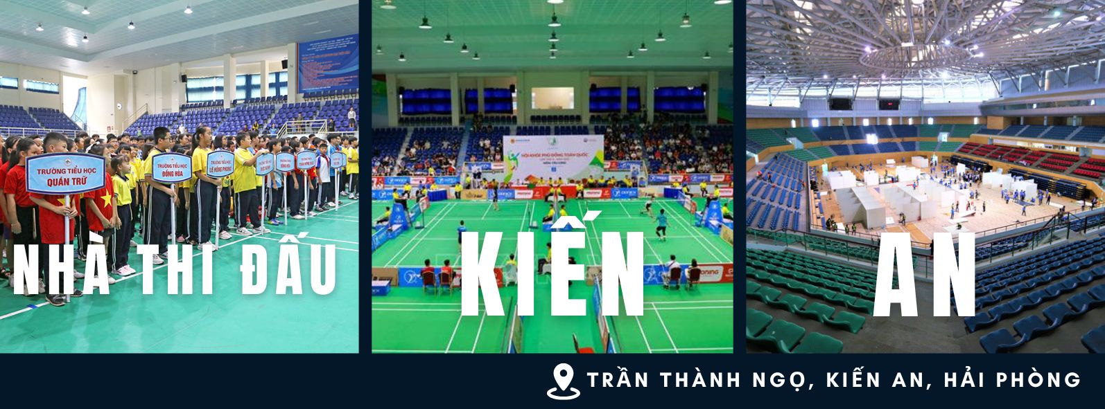 banner nhà thi đấu kiến an